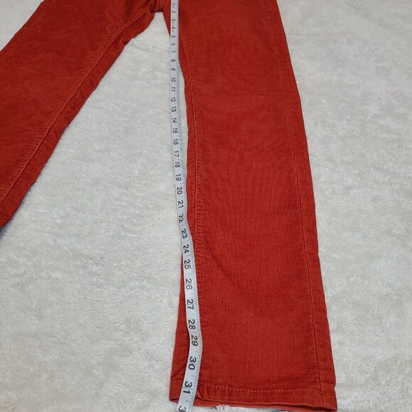 Athleta Burnt Rust Orange Thin Corduroy Straight Leg Hidden Zipper Pants Women 2 - Picture 7 of 10